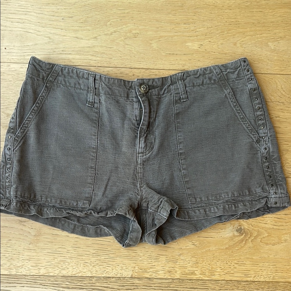 Joie Women's  dark olive Gray Casual Shorts with cute metal stud detail